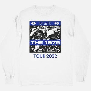 the 1975 being funny in a foreign language 2022 tour screenprinted long sleeve